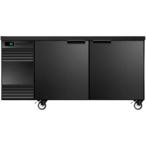 Skope Back Bar 2 Solid Swing Door Slim Line Fridge