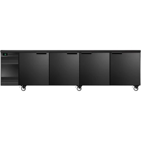 Skope Back Bar 4 Solid Swing Door Slim Line Fridge