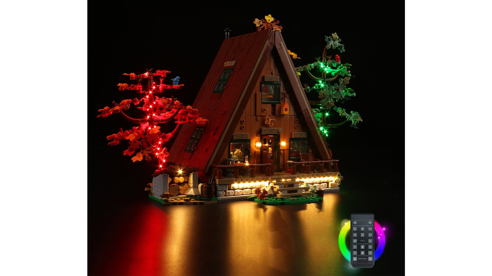 Brick Shine Light Kit for Lego A-Frame Cabin 21338 Remote Version