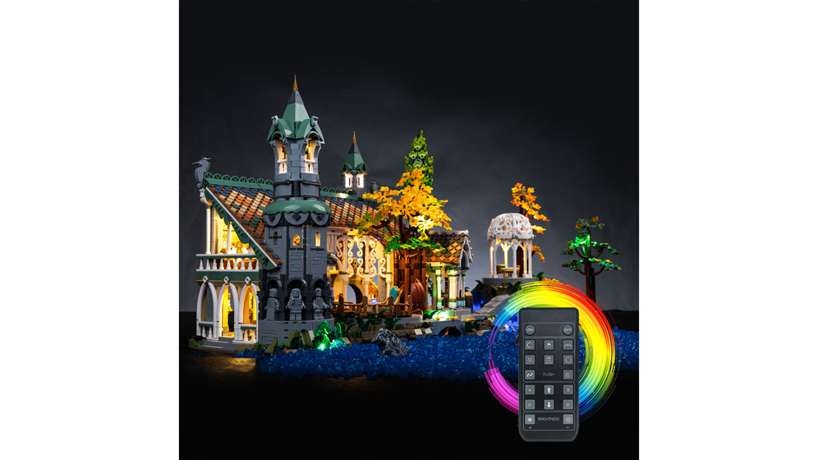 Brick Shine Light Kit for Lego The Lord of the Rings: Rivendell 10316 Remote Version