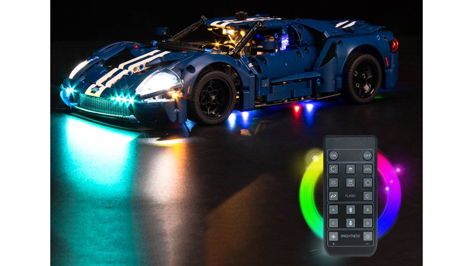Brick Shine Light Kit for Lego 2022 Ford GT 42154 Remote Version