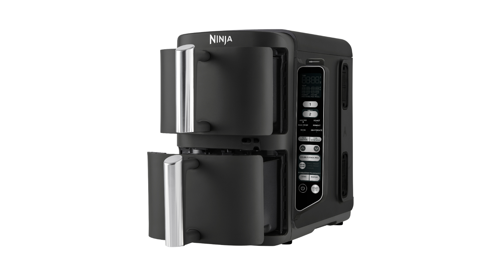 Ninja DoubleStack XXXL 9.5L 2 Drawer Air Fryer with Smart Probe - Black Silver