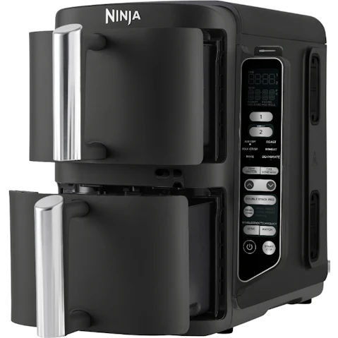 Ninja DoubleStack XXXL 9.5L 2 Drawer Air Fryer with Smart Probe - Black Silver