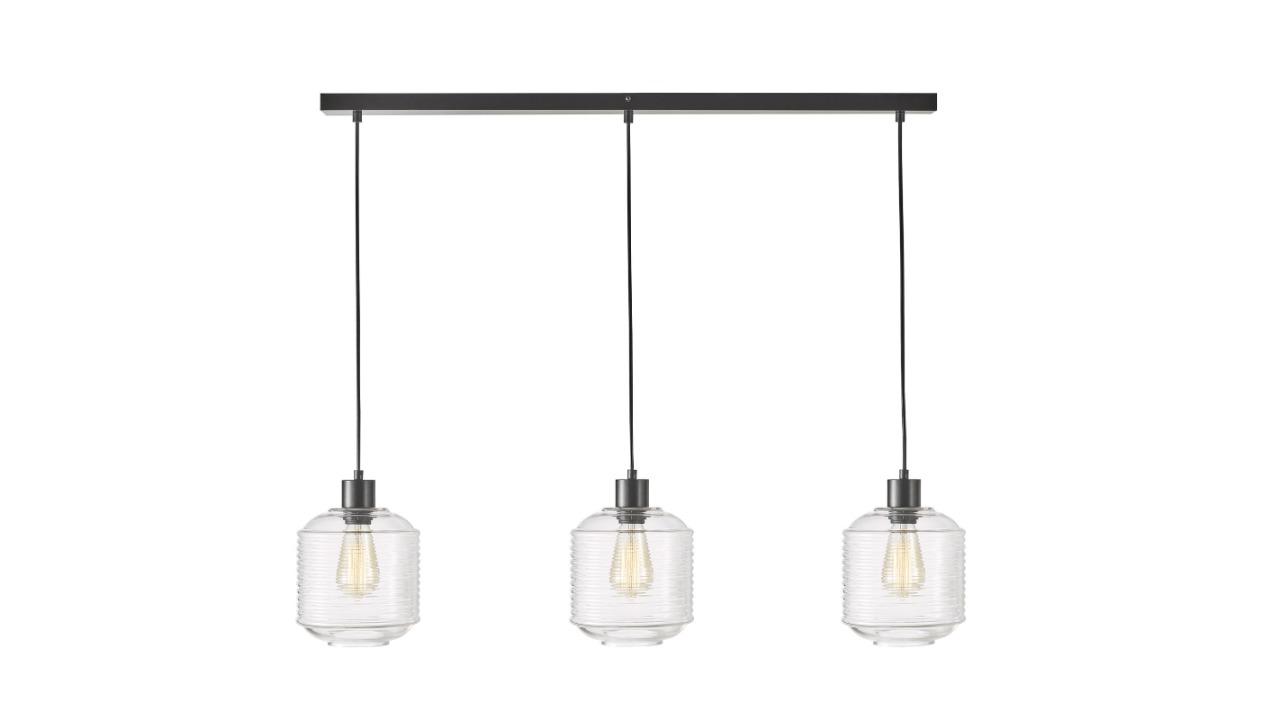 Oriel Lighting Marconi 3 Glass Pendant Light - Clear 