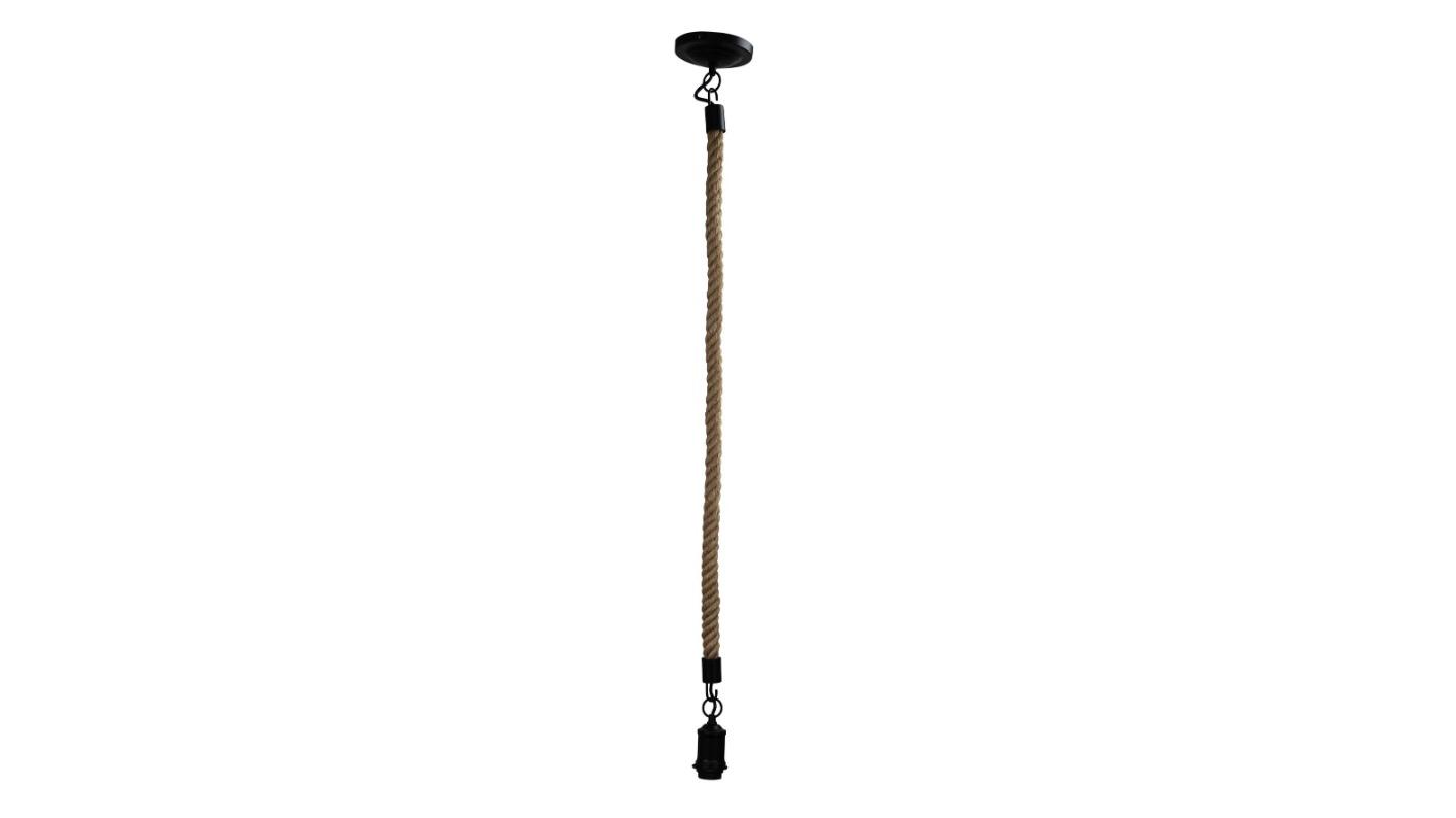 Oriel Lighting Matt Black Rope Pendant Light and Coir - 1.2m