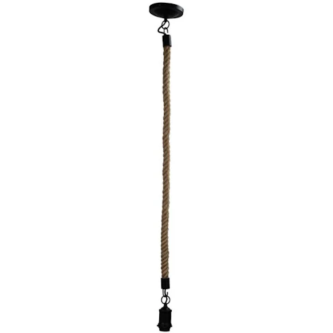 Oriel Lighting Matt Black Rope Pendant Light and Coir - 1.2m