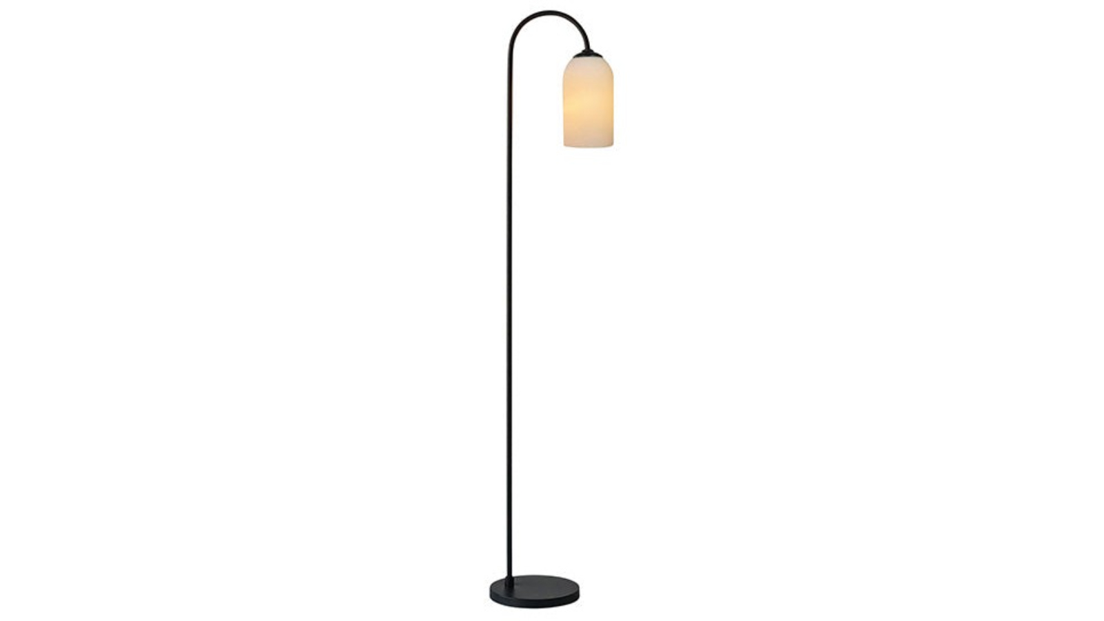 Oriel Lighting Opal Matt Glass with Black Metalware Floor Lamp