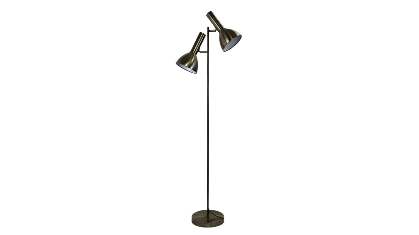 Oriel Lighting Vespa Mid-Century Twin Floor Lamp - Antique Brass