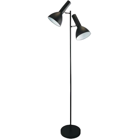 Oriel Lighting Vespa Mid-Century Twin Floor Lamp - Black