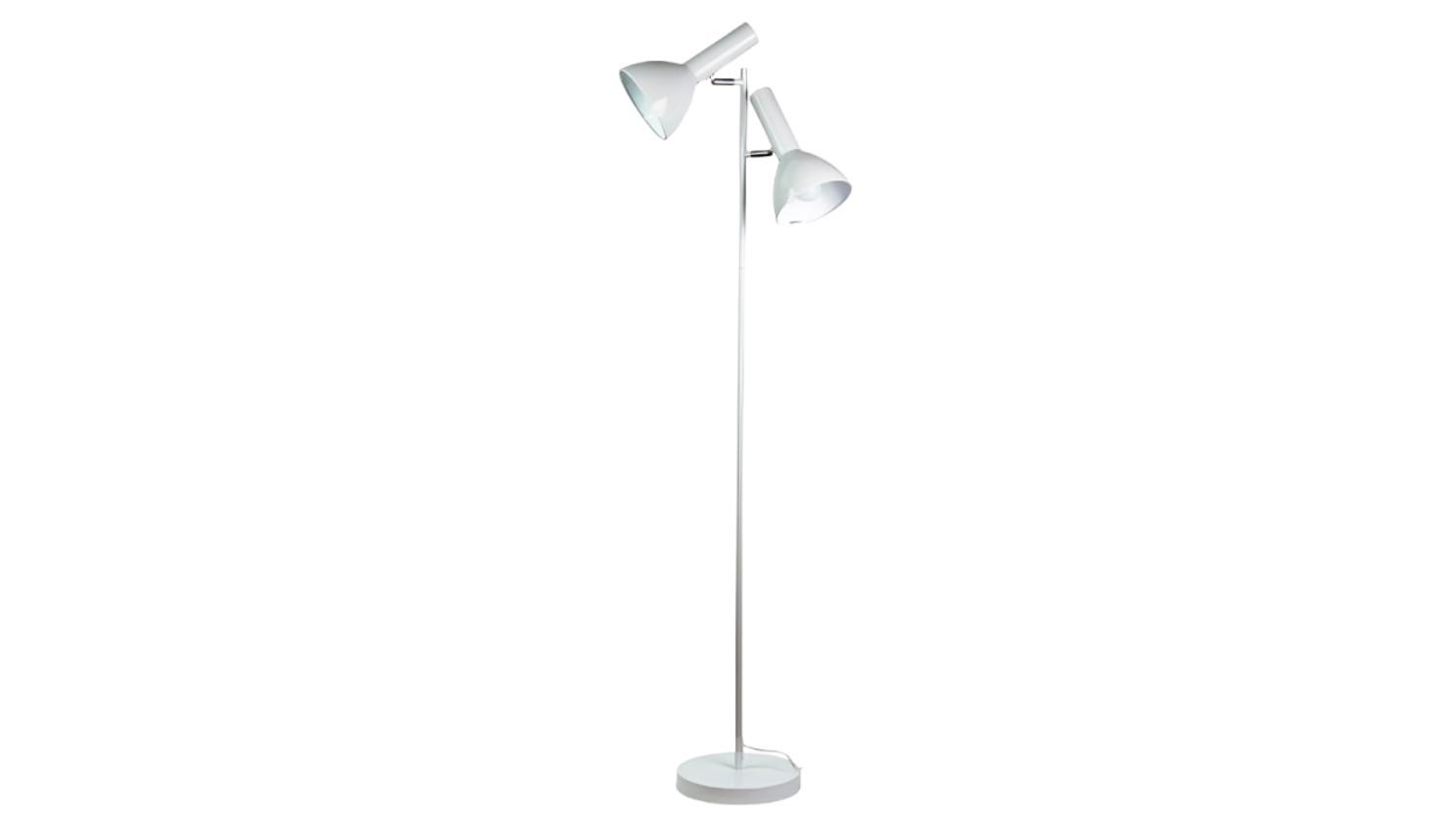 Oriel Lighting Vespa Mid-Century Twin Floor Lamp - White