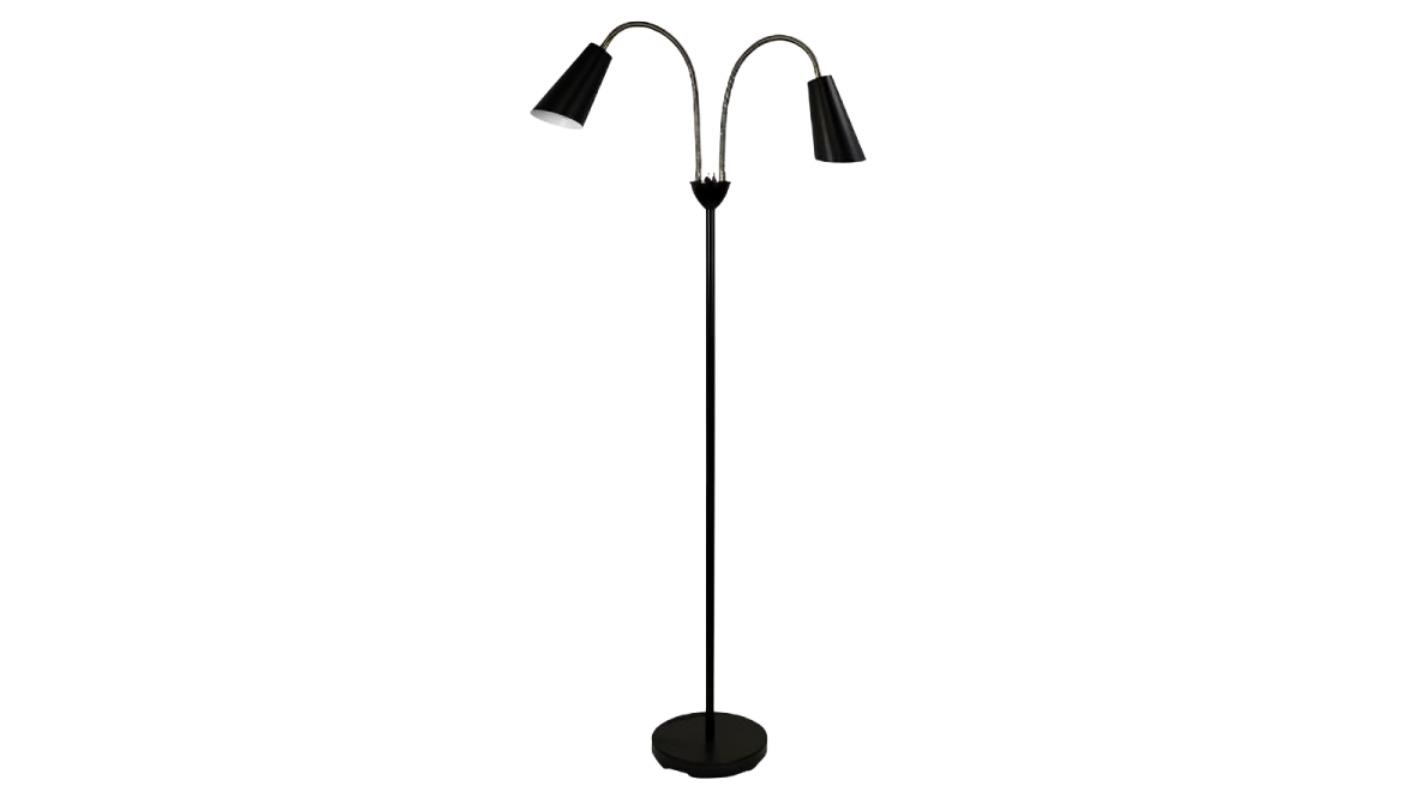 Oriel Lighting Walt Twin Flexible Neck Lamp - Black/Antique Brass