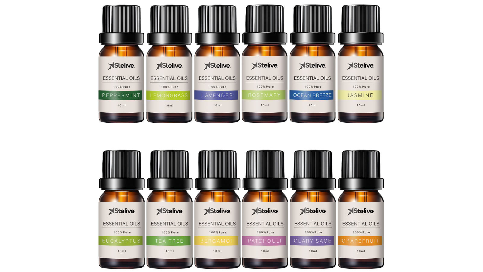 Stelive 12 Pack with 10ml Essential Oils for Diffuser