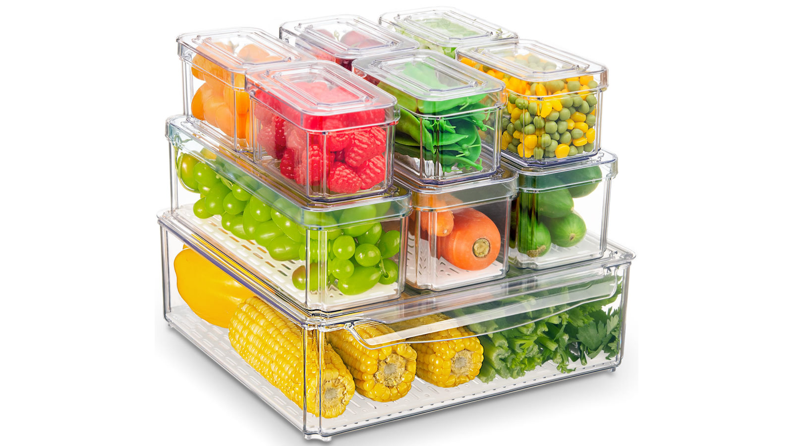Stelive 10 Pack Fridge Stackable Refrigerator Organiser