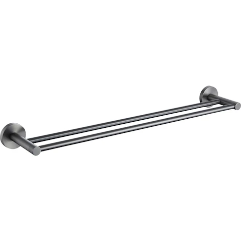 PLD Sienna 800mm Double Towel Rail - Gunmetal Grey