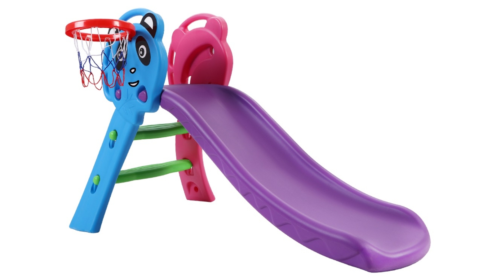 Keezi Kids Slide with Basketball Hoop - Panda