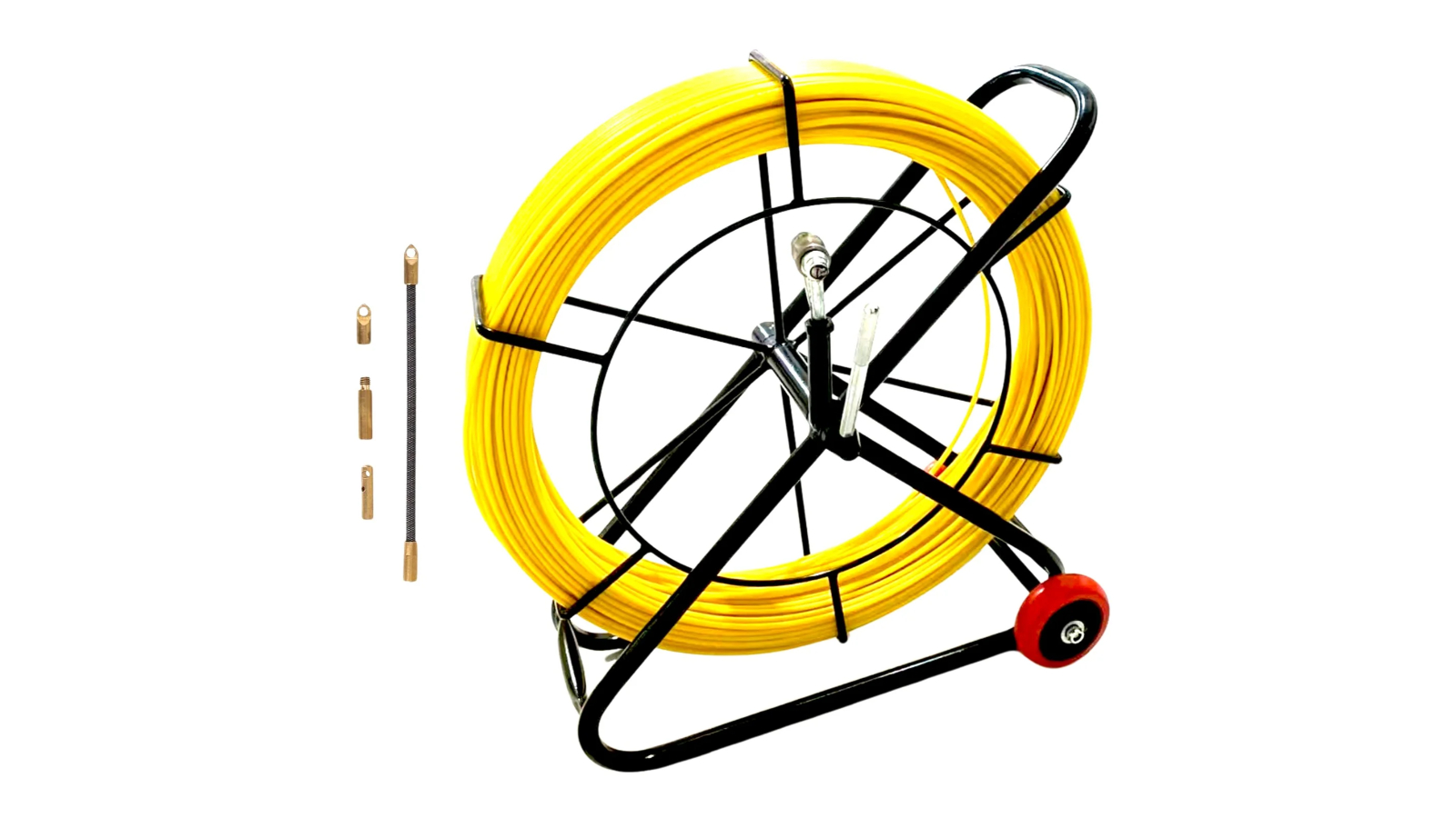 King Tech Cable Rodder Duct with Wheeled Plastic Spray Iron Frame  - 12cm x 0.6cm