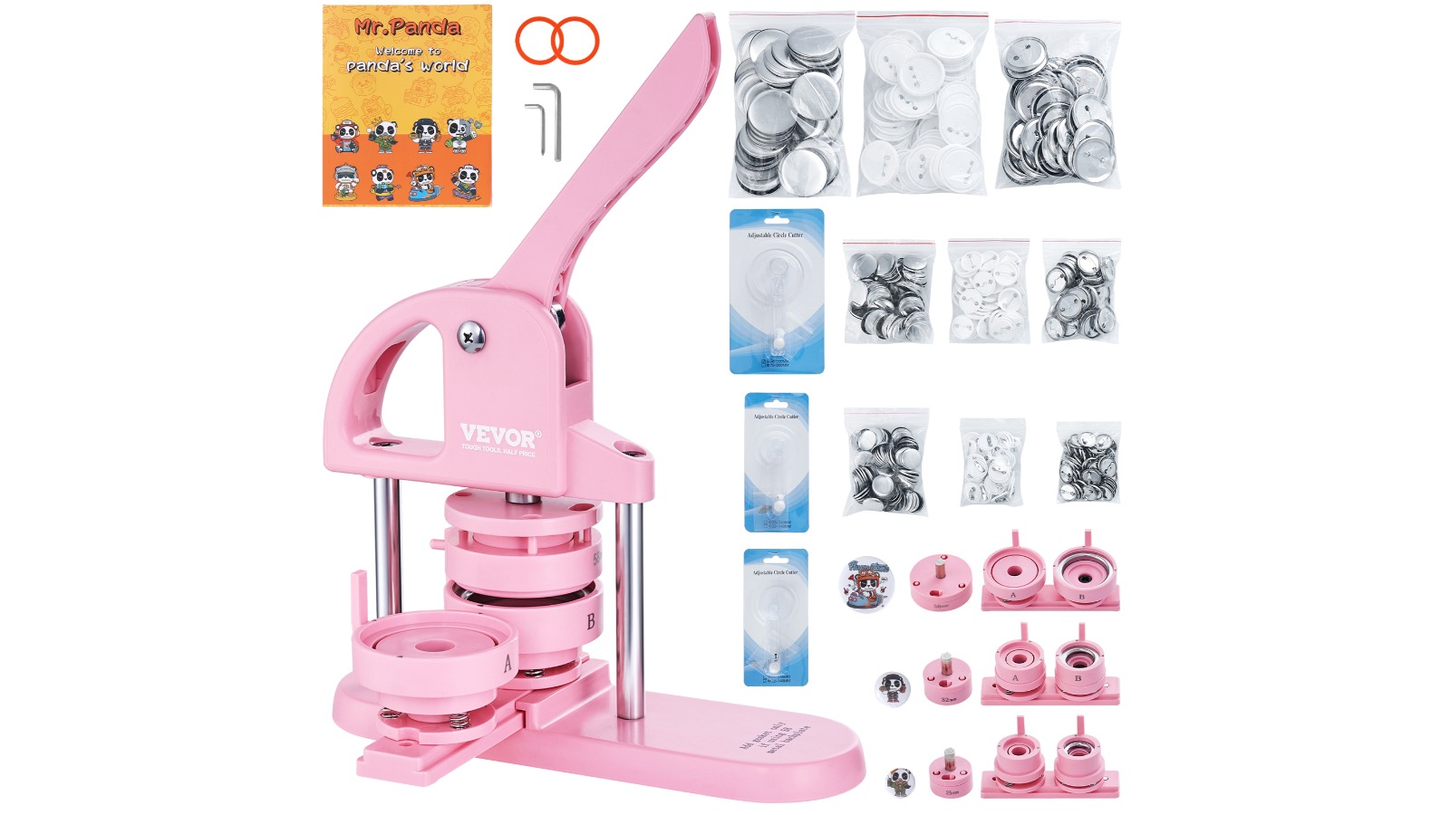 Vevor Button Maker Machine - Pink