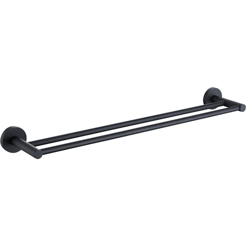 PLD Sienna 600mm Double Towel Rail - Matte Black