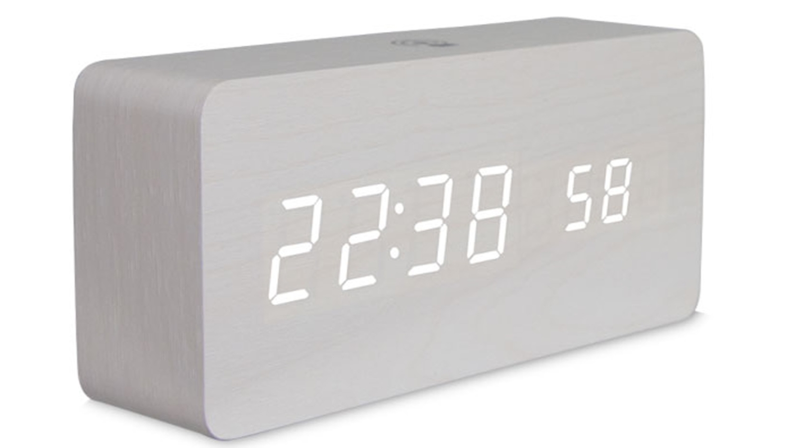 TODO SLT-1035 Rechargeable LED Digital Alarm Clock - White