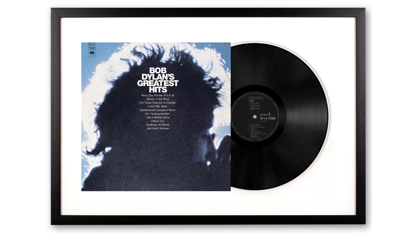 Vinyl Art Framed Bob Dylan Greatest Hits Vinyl Album Art