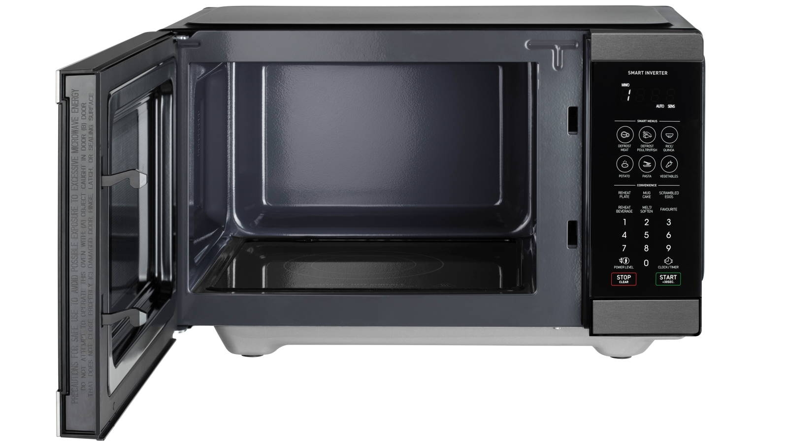 Sharp 26L Flatbed Microwave with Smart Inverter Black Stainless