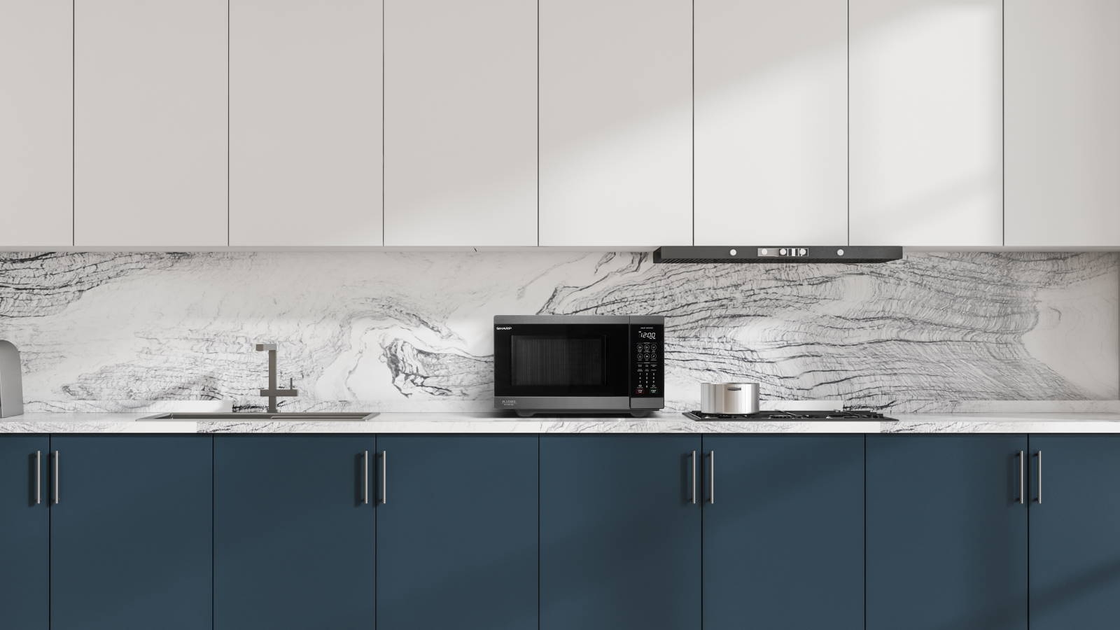 Sharp 26L Flatbed Microwave with Smart Inverter Black Stainless