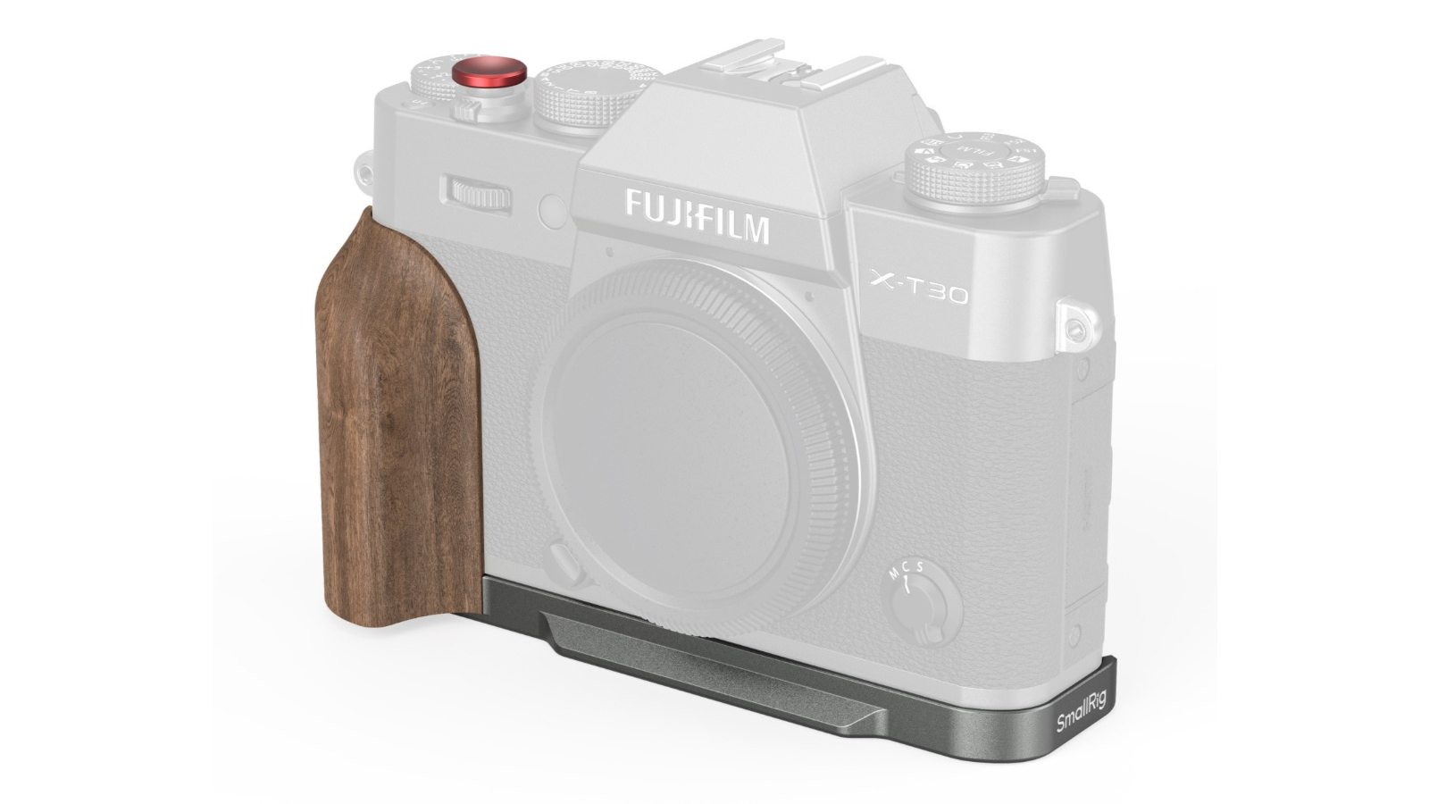 SmallRig L-Shaped Mount Plate with Wooden Handle for Fujifilm X-T30 Series - Charcoal Silver
