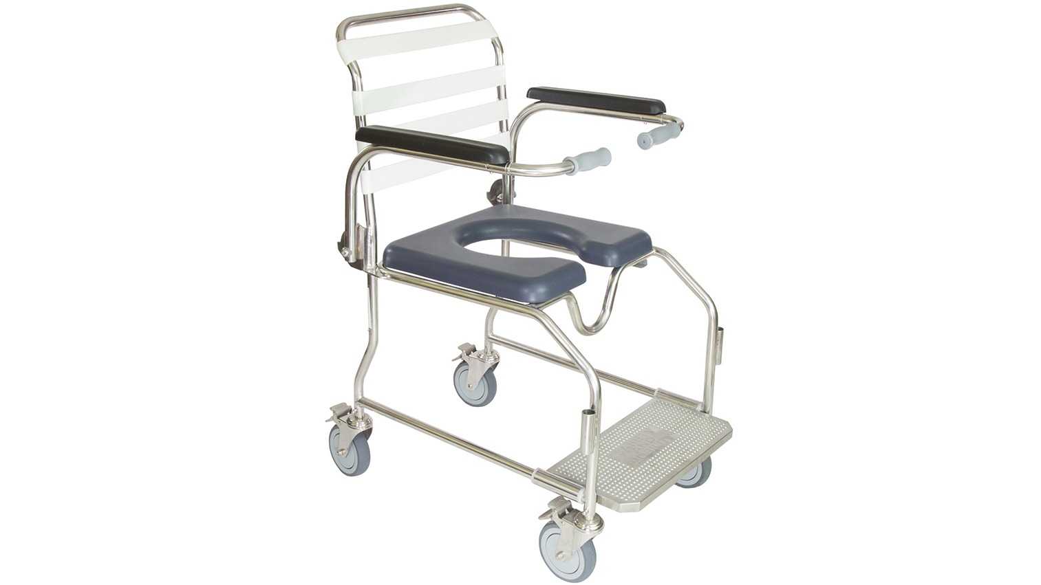 Safety and Mobility Stainless Steel Open Front Commode Chair