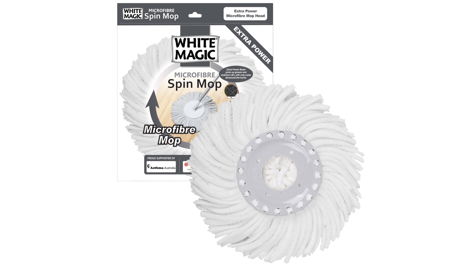 White Magic Microfibre Extra Power Mop Head Harvey Norman