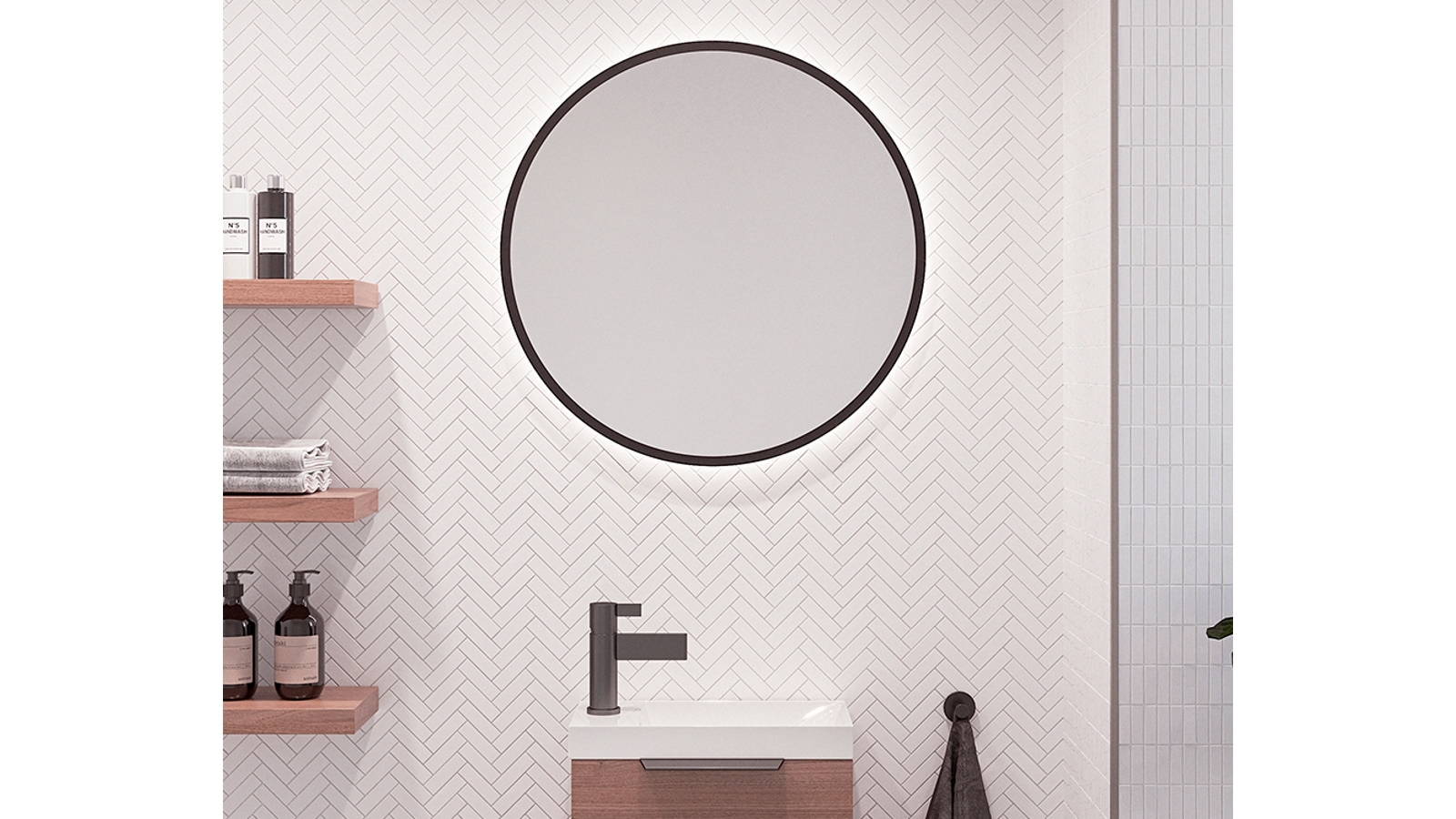 Timberline Portland 930mm Round Mirror