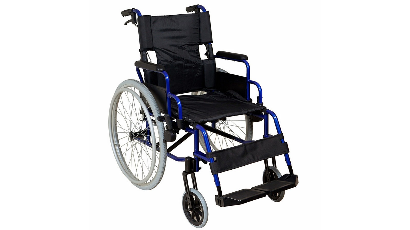 Safety and Mobility Lightweight Aluminium Self-Propelled Wheelchair Blue Frame