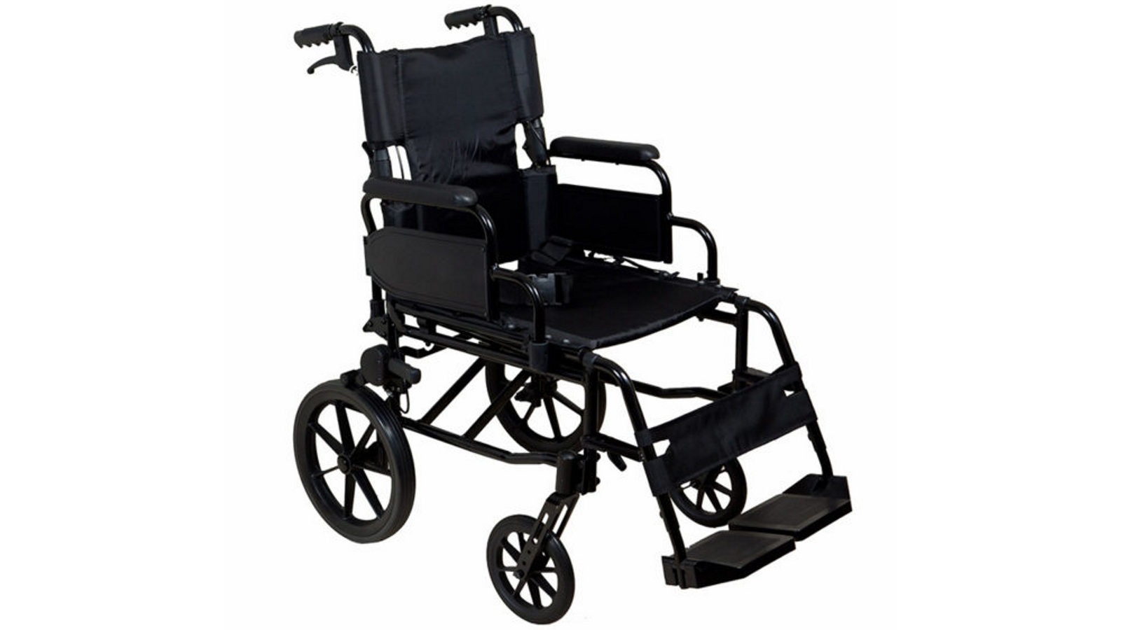 Safety and Mobility Lightweight Aluminium Transit Wheelchair Black Frame