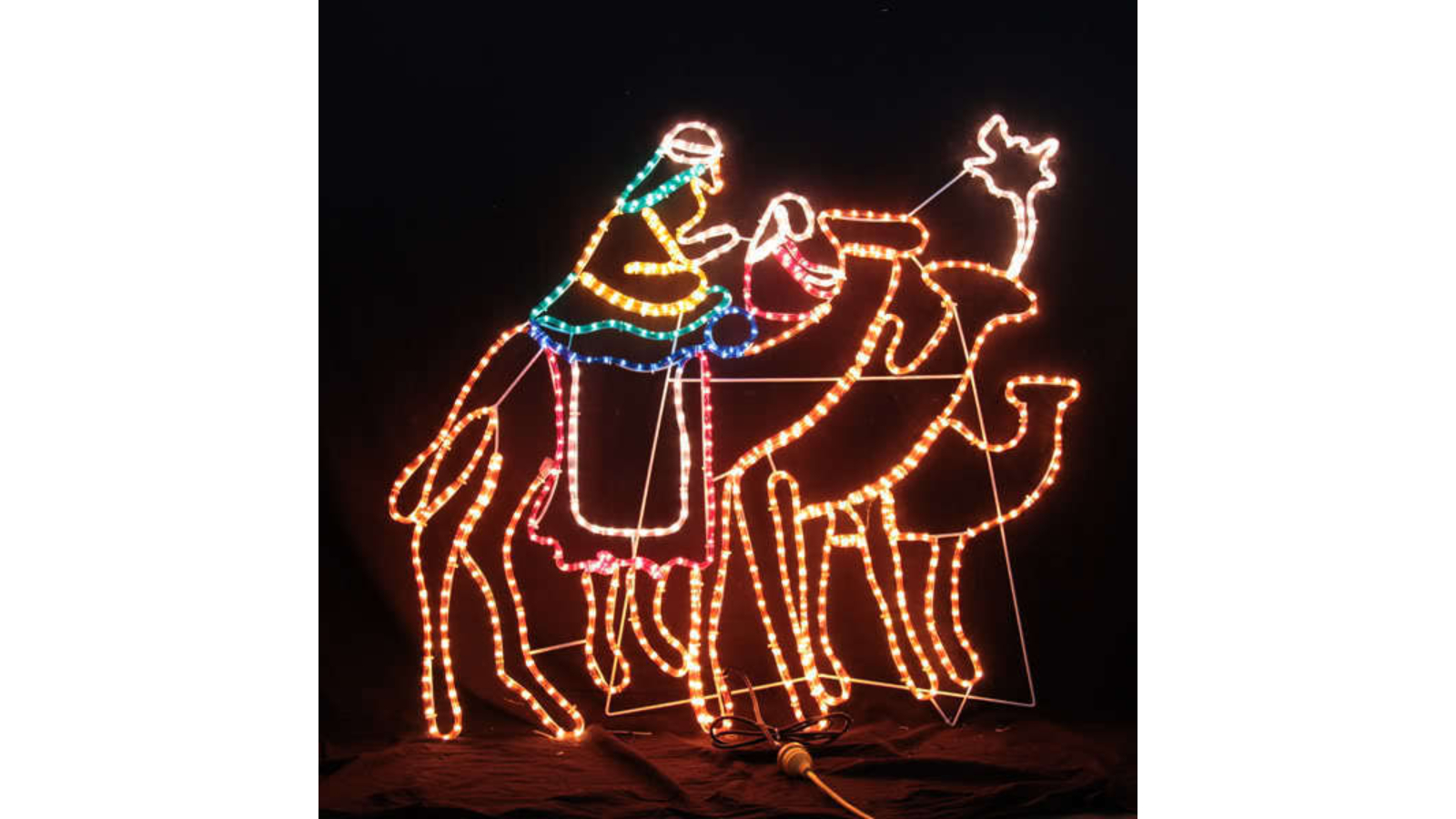 Hisen LED Wise Men Riding Camel Motif Rope Light for Christmas Decoration