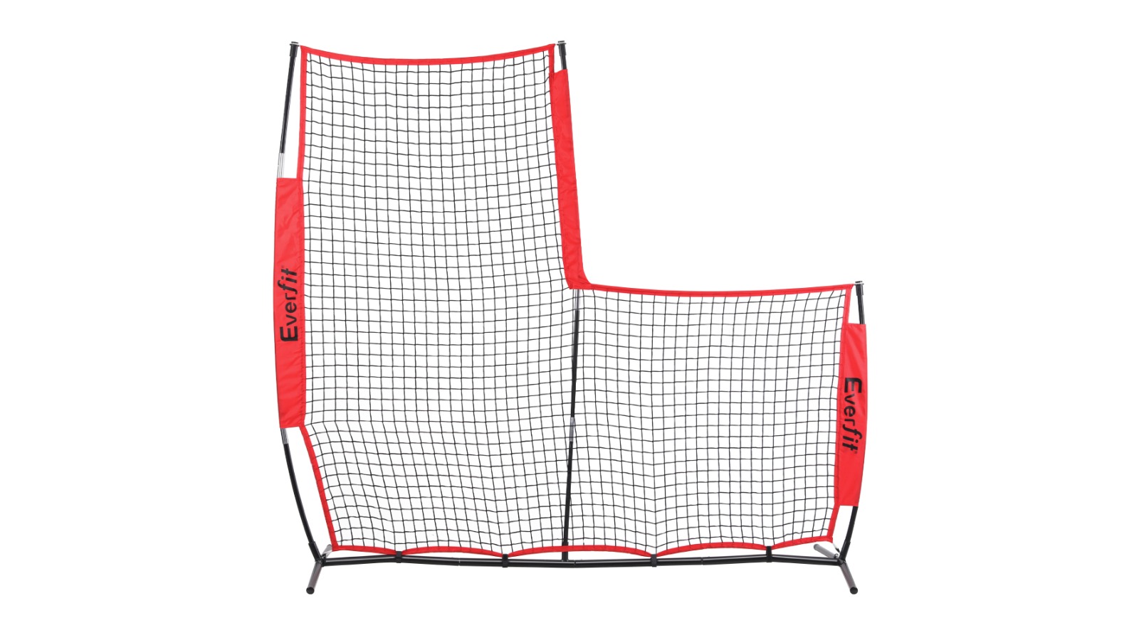 Everfit Portable L-Shaped Baseball Pitching Net - Black