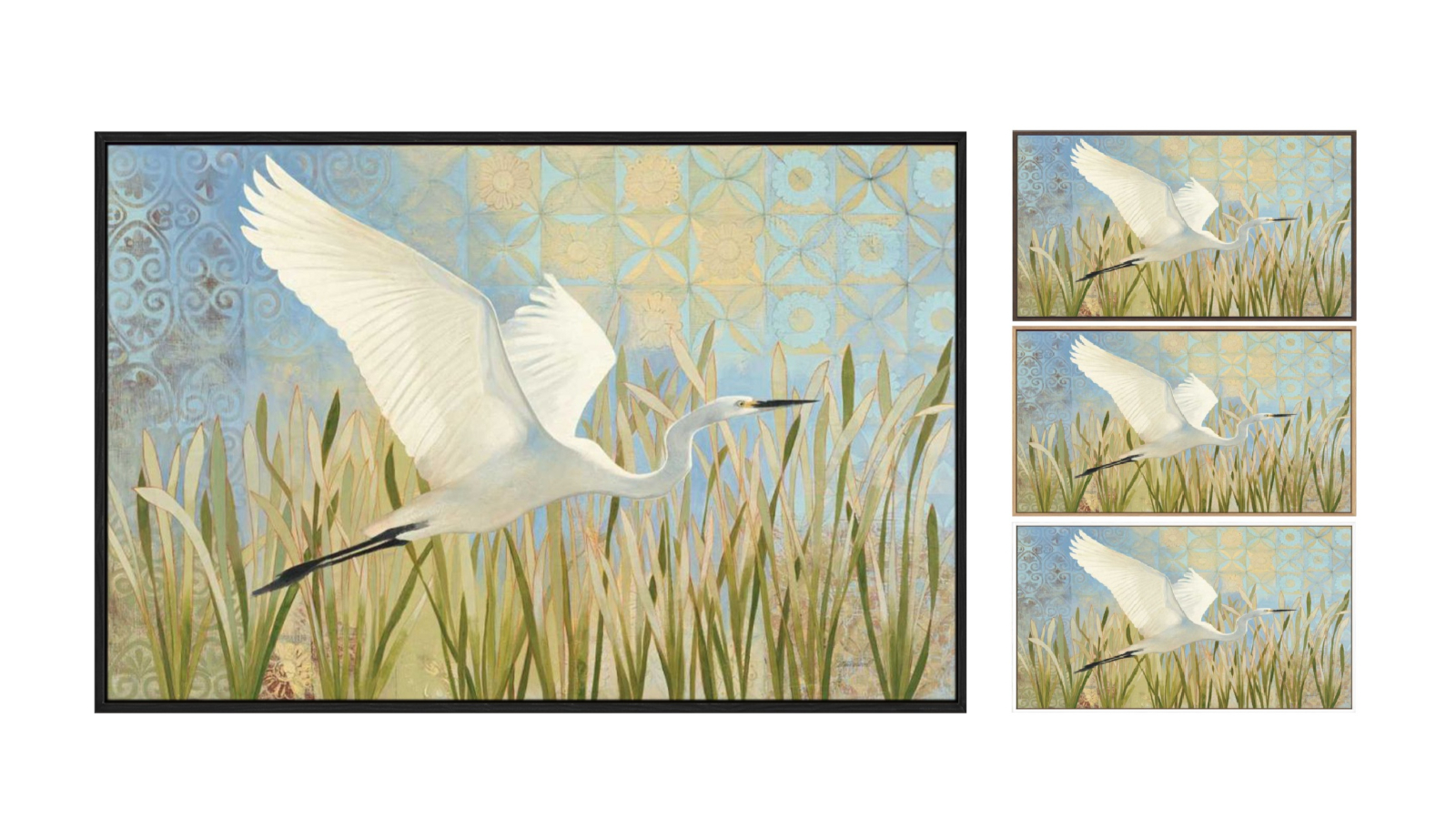 La Grolla Snowy Egret in Flight V2 Crop Gallery Wall Art