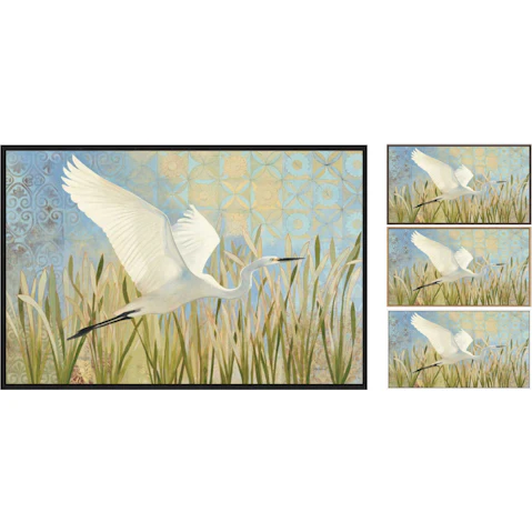 La Grolla Snowy Egret in Flight V2 Crop Gallery Wall Art