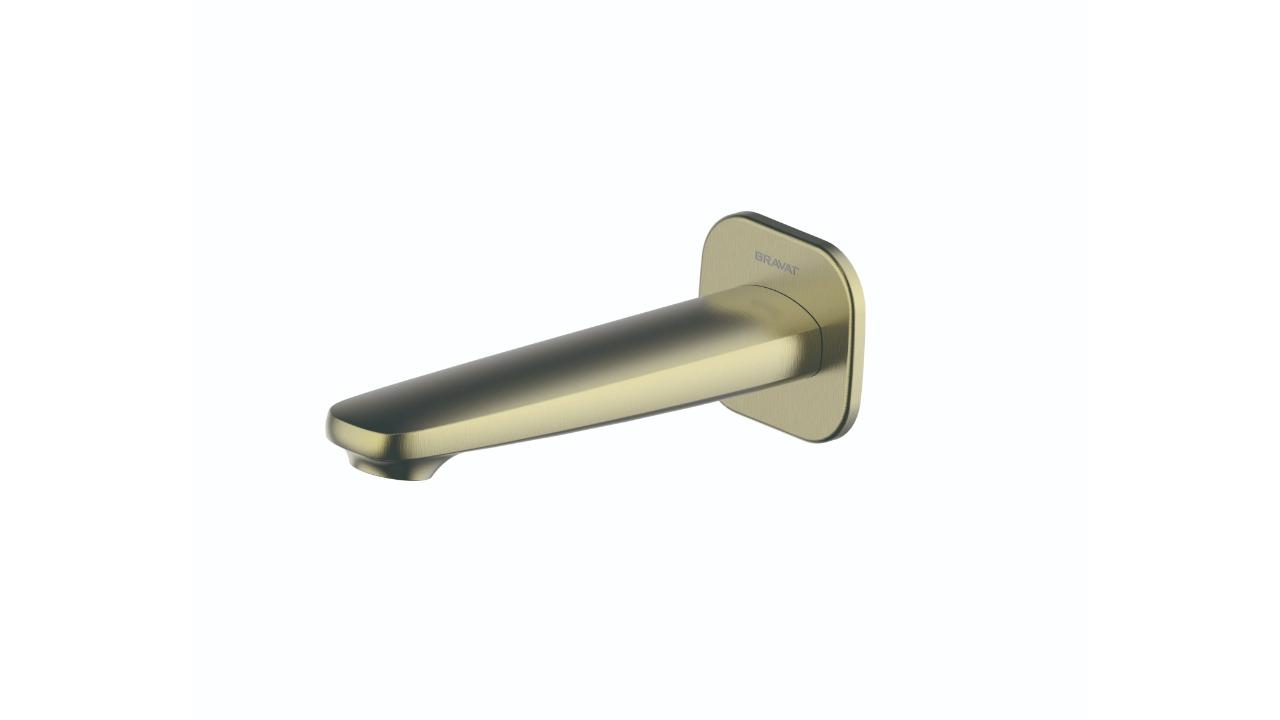 Bravat Source Wall Mounted Bath Spout - Brushed Brass