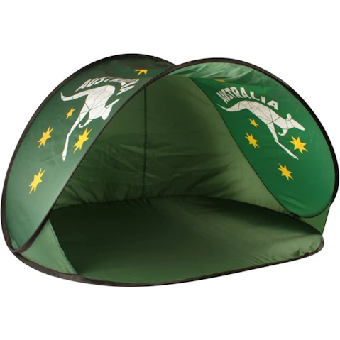 Good Vibes Collapsible Beach Sun Shade with Bag - Green/Gold