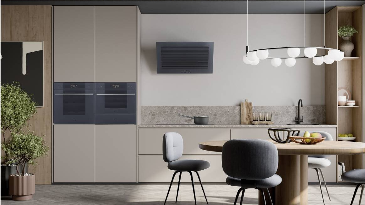 Smeg Linea Compact Speed Oven Neptune Grey Harvey Norman