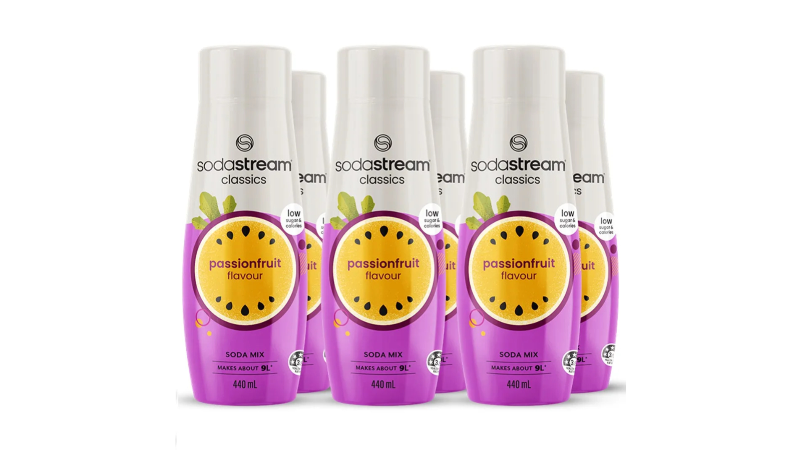 SodaStream Pack of 6 Classic Passionfruit Syrup Mix - 440ml 