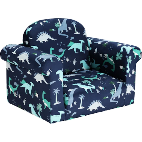 Keezi Kids 1-Seater Flip Open Armchair Dinosaur Sofa - Navy