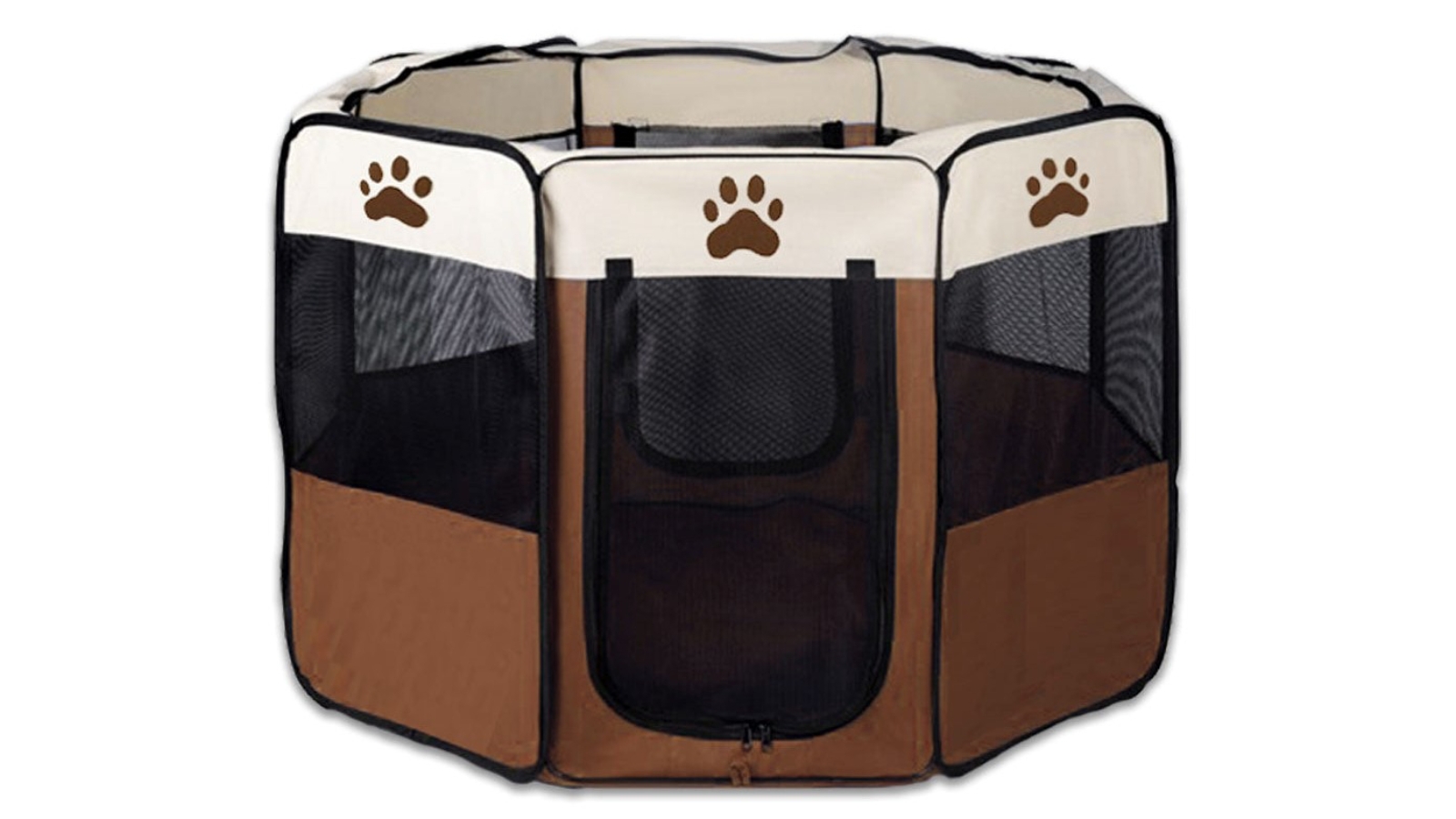 Bargene Large 8-Panel Pet Playpen - Brown