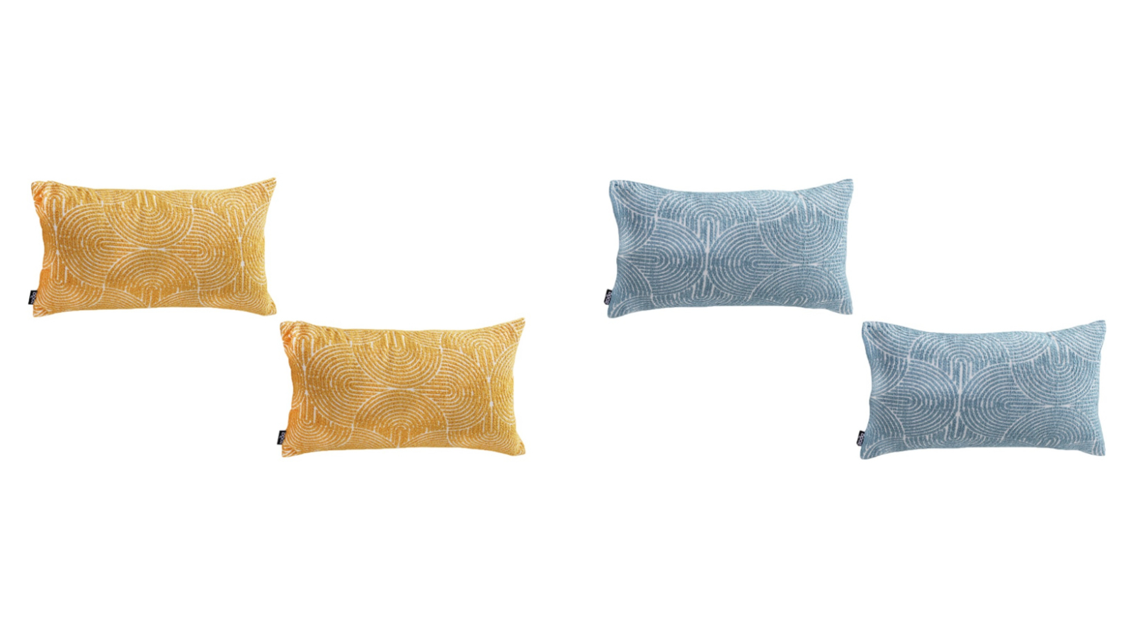 Soga 2 Piece 35cm Geometric Throw Pillow - Mustard Yellow