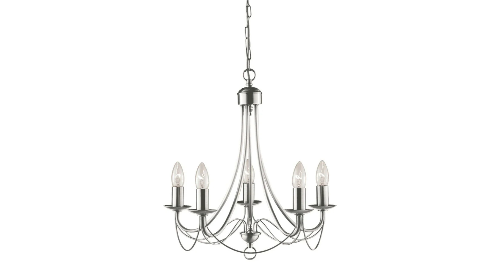 Luminea Solaris Modern Luxury Chandelier Pendant Lamp Light - Satin Chrome