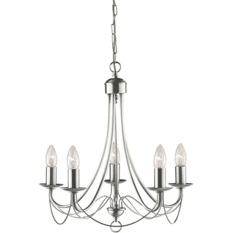 Luminea Solaris Modern Luxury Chandelier Pendant Lamp Light - Satin Chrome
