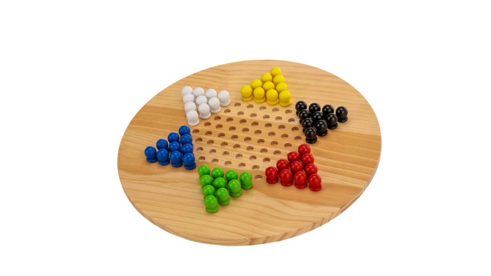 Jenjo Wooden Giant Chinese Checkers and Solitaire Game Set