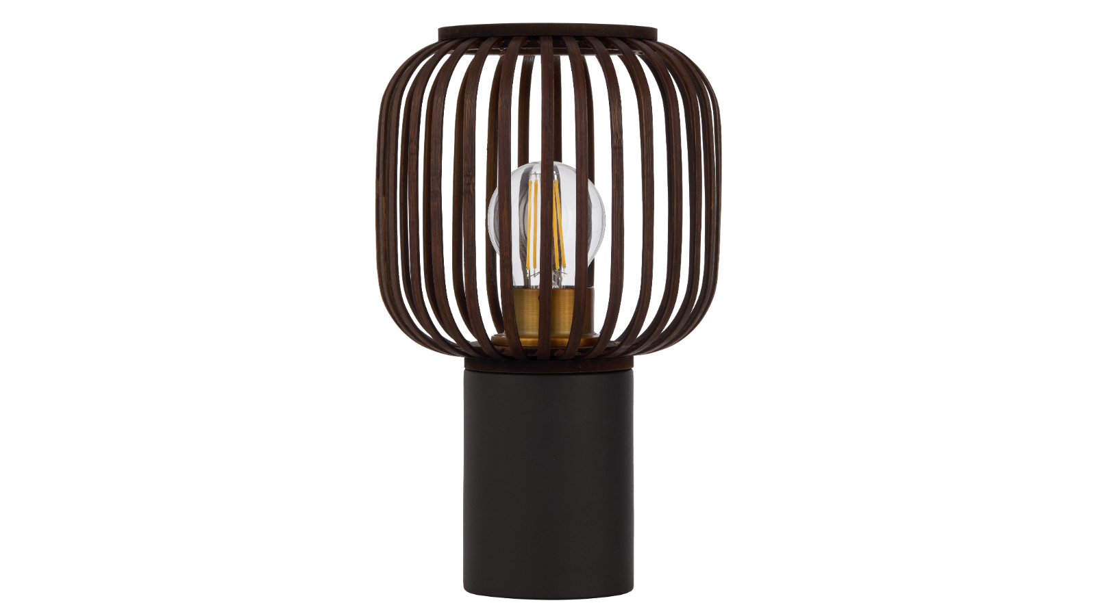 Pretty & Practical Teraform Bamboo Oval Table Lamp - Black/Brown