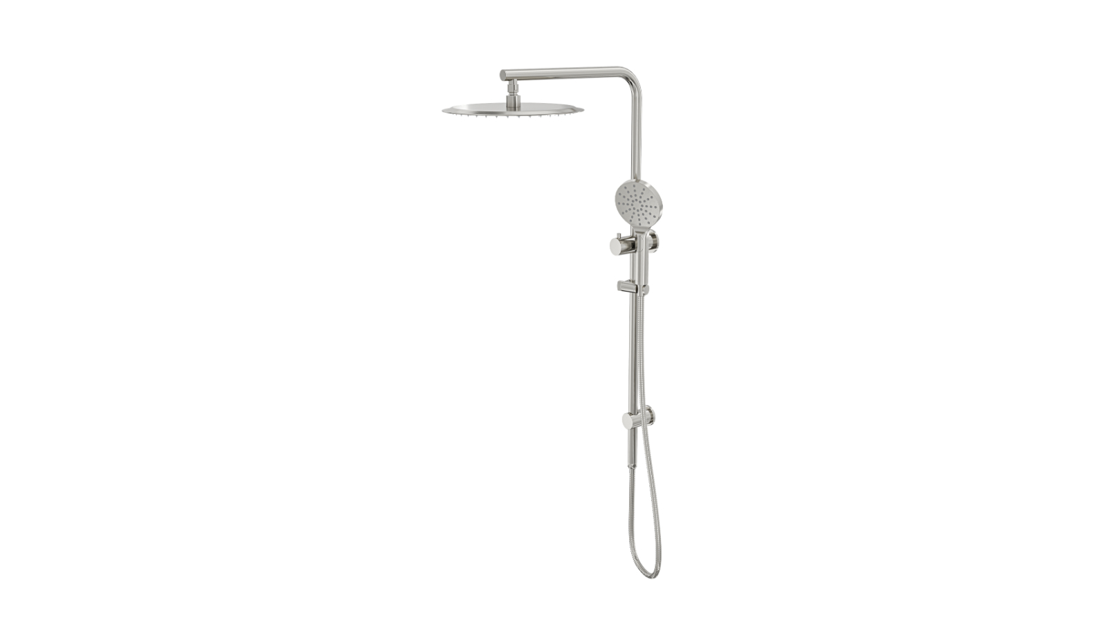 Linsol 200mm Souljet Twin Shower on Long Rail - Brushed Nickel