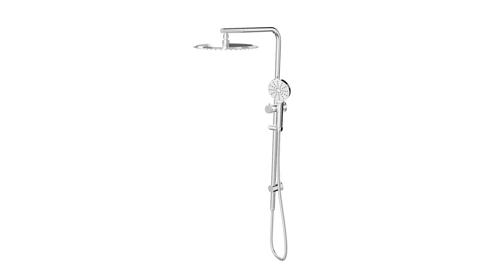 Linsol 200mm Souljet Twin Shower on Long Rail - Chrome