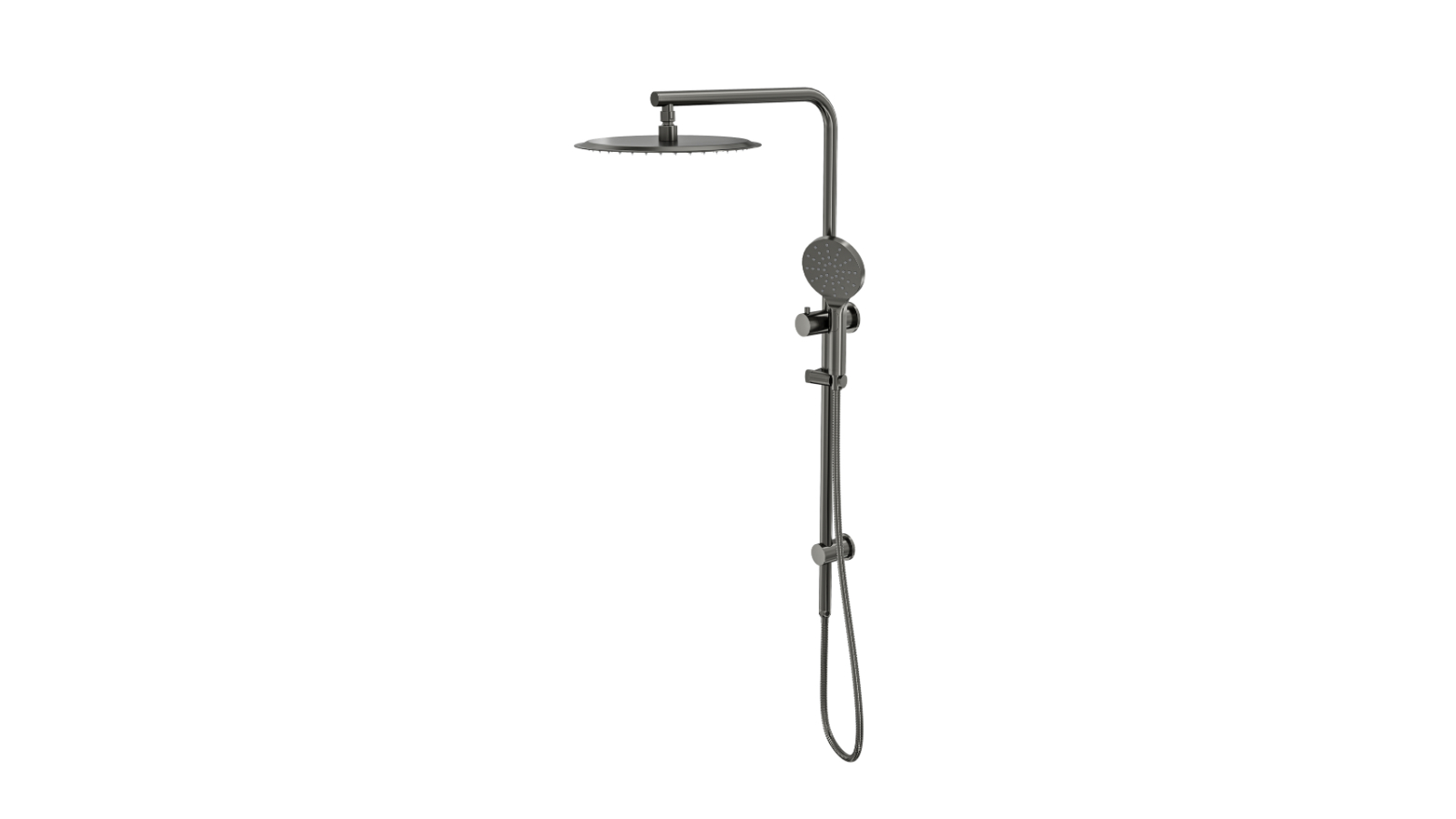 Linsol 300mm Souljet Twin Shower on Long Rail - Gunmetal